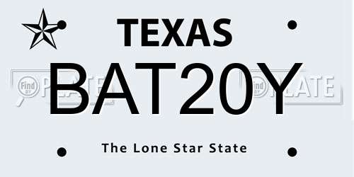 BAT20Y Texas License Plate