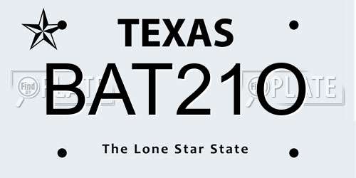 BAT21O Texas License Plate