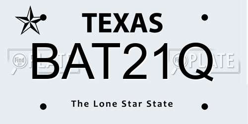 BAT21Q Texas License Plate