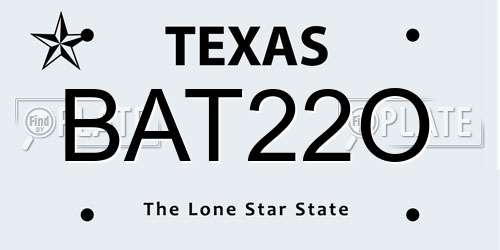 BAT22O Texas License Plate