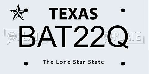 BAT22Q Texas License Plate