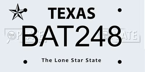 BAT248 Texas License Plate