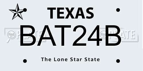 BAT24B Texas License Plate