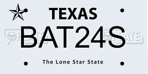 BAT24S Texas License Plate