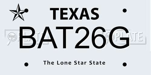 BAT26G Texas License Plate