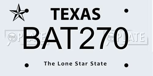 BAT270 Texas License Plate