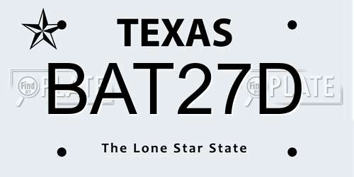 BAT27D Texas License Plate