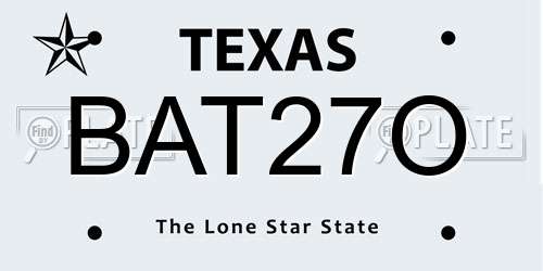 BAT27O Texas License Plate