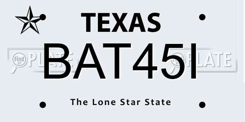 BAT45I Texas License Plate