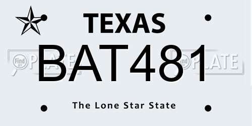 BAT481 Texas License Plate