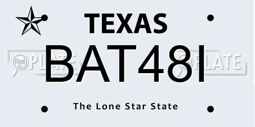 BAT48I Texas License Plate