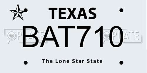 BAT710 Texas License Plate
