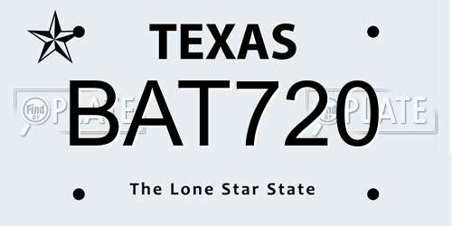 BAT720 Texas License Plate