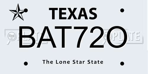 BAT72O Texas License Plate