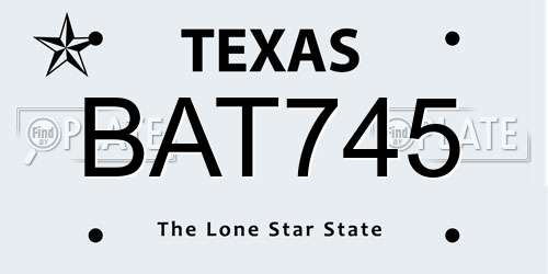 BAT745 Texas License Plate