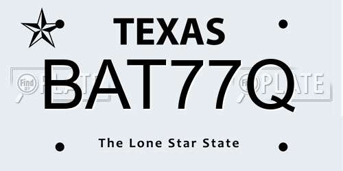 BAT77Q Texas License Plate