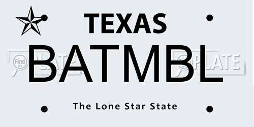 BATMBL Texas License Plate