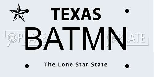 BATMN Texas License Plate