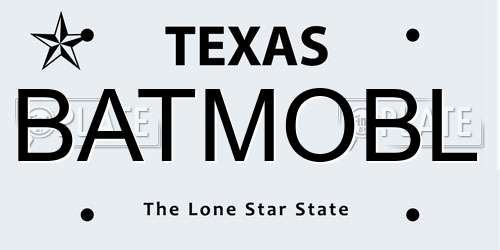 BATMOBL Texas License Plate