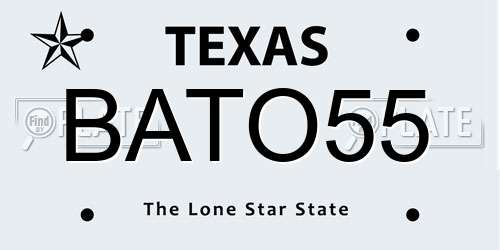 BATO55 Texas License Plate