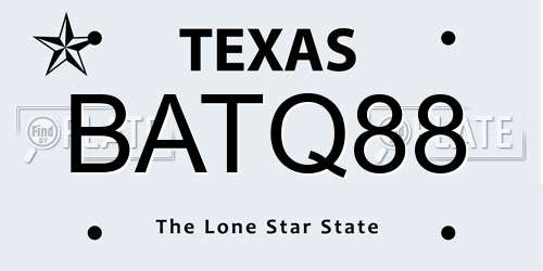 BATQ88 Texas License Plate