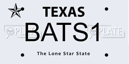 BATS1 Texas License Plate