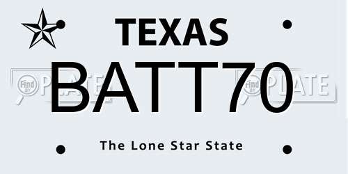 BATT70 Texas License Plate