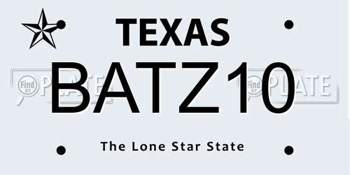 BATZ10 Texas License Plate