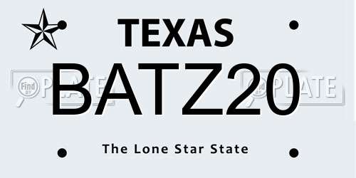 BATZ20 Texas License Plate