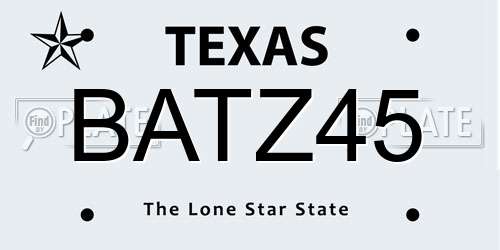 BATZ45 Texas License Plate