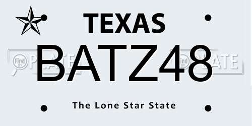 BATZ48 Texas License Plate