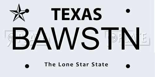 BAWSTN Texas License Plate