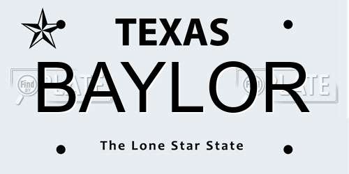 BAYLOR Texas License Plate