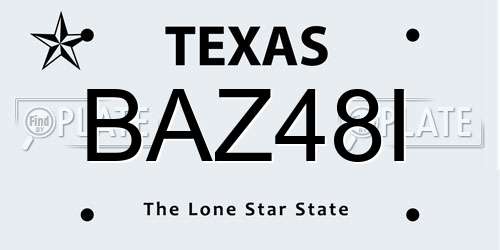 BAZ48I Texas License Plate