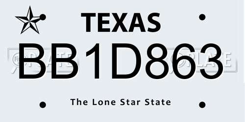 BB1D863 Texas License Plate