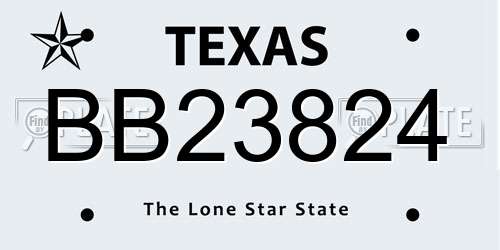 BB23824 Texas License Plate