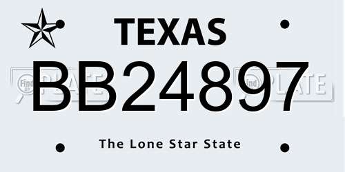 BB24897 Texas License Plate