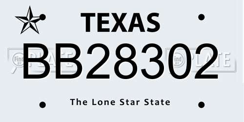 BB28302 Texas License Plate