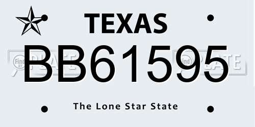 BB61595 Texas License Plate