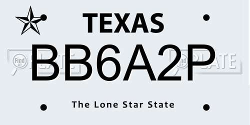 BB6A2P Texas License Plate