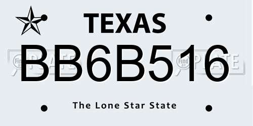 BB6B516 Texas License Plate