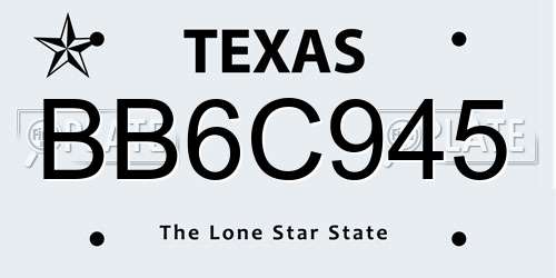 BB6C945 Texas License Plate