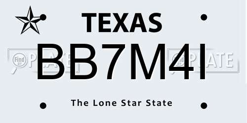 BB7M4I Texas License Plate