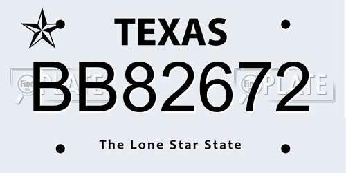 BB82672 Texas License Plate