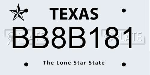 BB8B181 Texas License Plate