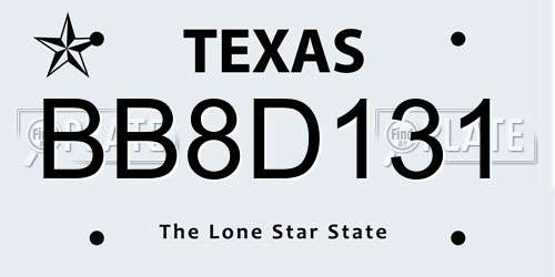 BB8D131 Texas License Plate