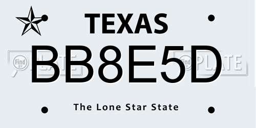 BB8E5D Texas License Plate
