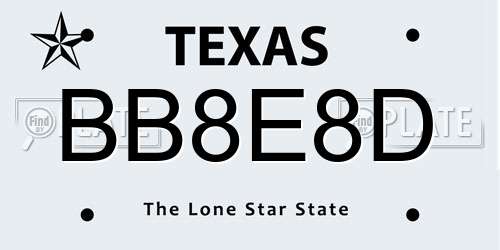 BB8E8D Texas License Plate