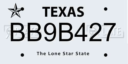 BB9B427 Texas License Plate