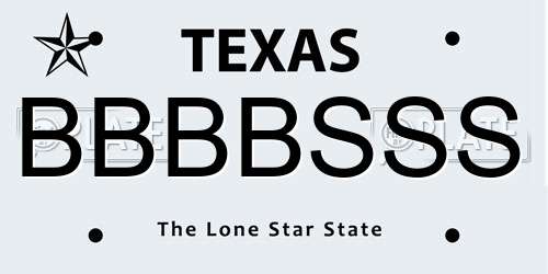 BBBBSSS Texas License Plate